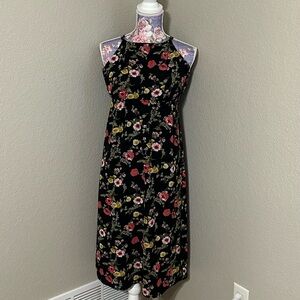 Hearts Floral‎ Black Dress